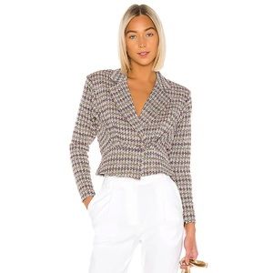 Lovers + Friends Mabelle Jacket Multicolor Tweed Front Button Cropped‎ Blazer
